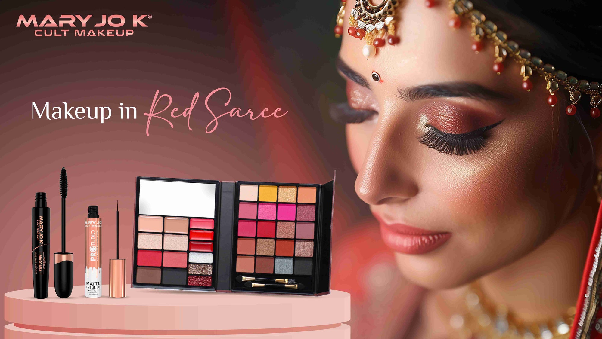 Makeup for a Red Saree